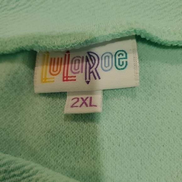 NWT Lularoe Cassie Pencil Blue Stretchy Skirt 2X - Picture 7 of 9